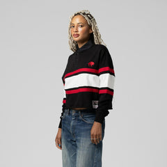 NFL Buffalo Bills Women's Throwback Cropped Long Sleeve Rugby Polo
