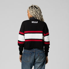NFL Buffalo Bills Women's Throwback Cropped Long Sleeve Rugby Polo