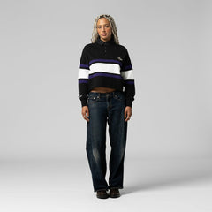 NFL Baltimore Ravens Women's Cropped Long Sleeve Rugby Polo