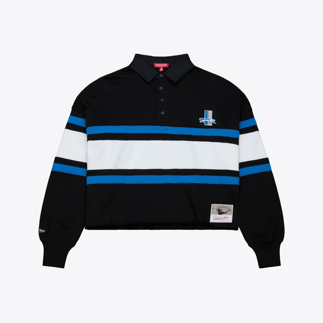 NFL Detroit Lions Women's Cropped Long Sleeve Rugby Polo