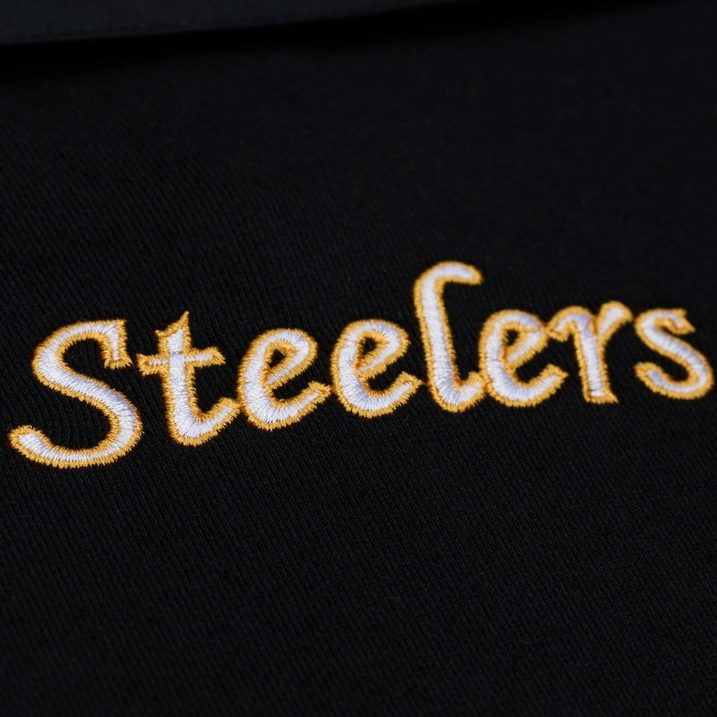 NFL Pittsburgh Steelers Women's Cropped Long Sleeve Rugby Polo