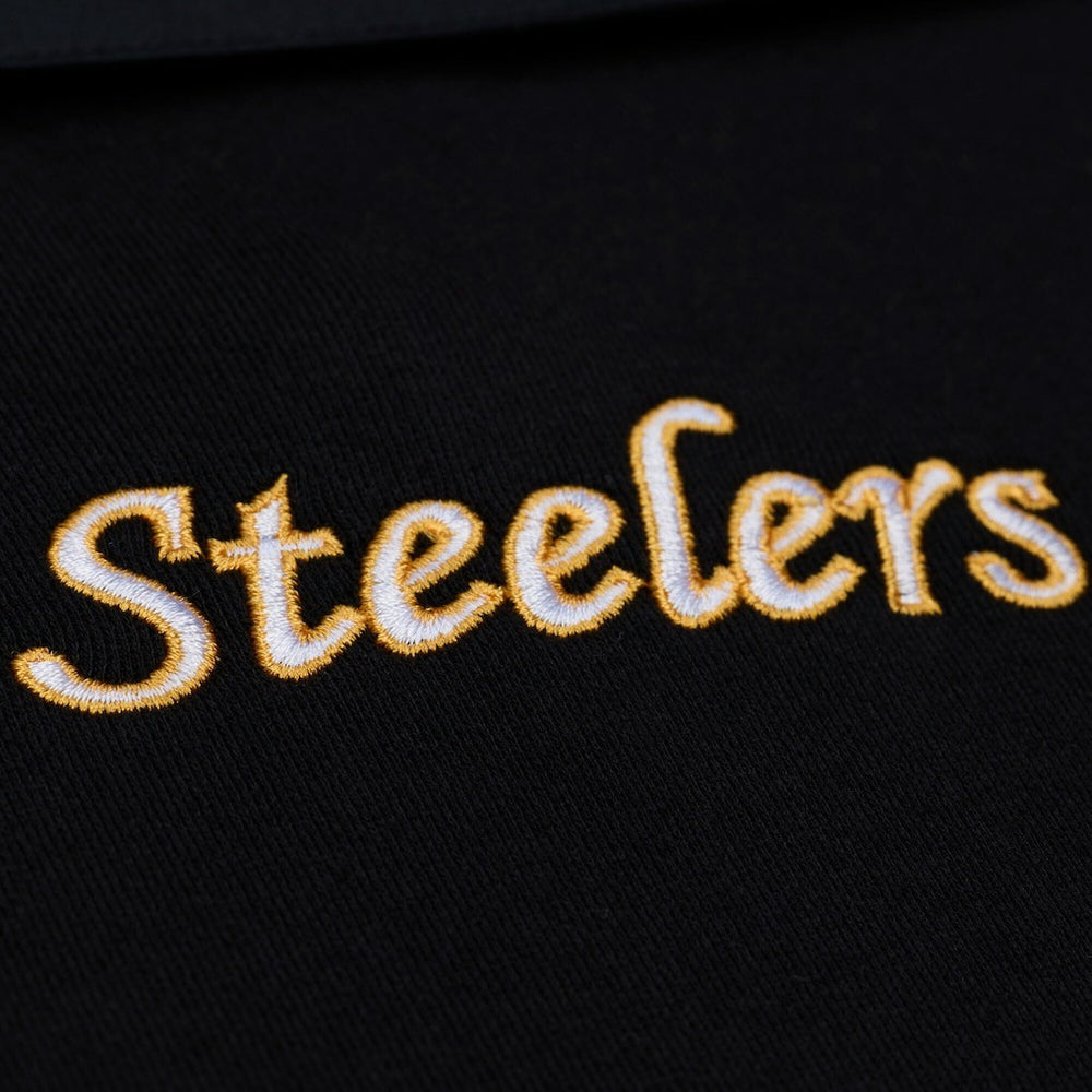 NFL Pittsburgh Steelers Women's Cropped Long Sleeve Rugby Polo