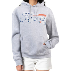 Detroit Tigers Starter Women's Groovy Script Team Fleece Pullover Hoodie - Gray