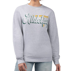 Athletics Starter Women's Groovy Script Team Fleece Pullover Sweatshirt - Gray