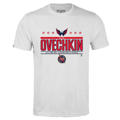 Alexander Ovechkin Washington Capitals Levelwear NHL All-Time Leading Goal Scorer Milestone Stars Name & Number Richmond T-Shirt