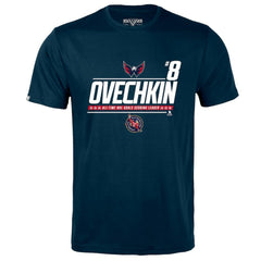 Alexander Ovechkin Washington Capitals Levelwear NHL All-Time Leading Goal Scorer Milestone Name & Number Richmond T-Shirt