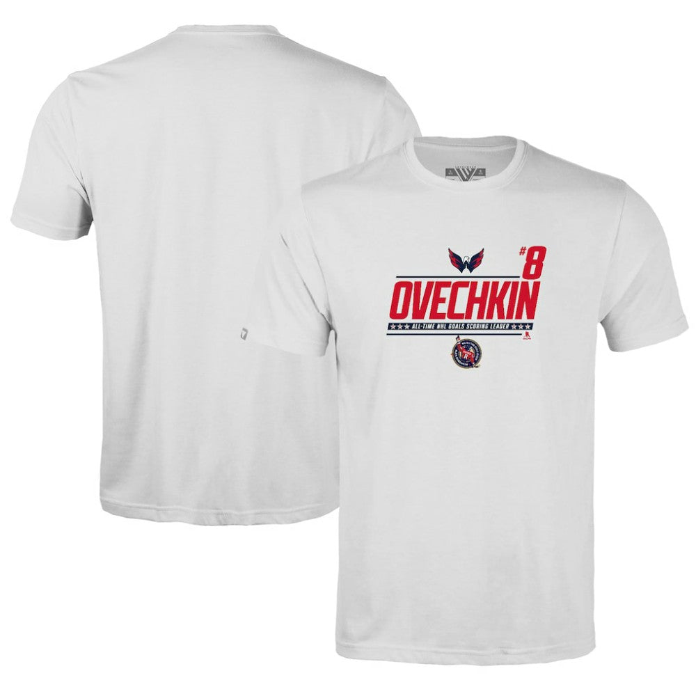 Alexander Ovechkin Washington Capitals Levelwear Youth NHL All-Time Leading Goal Scorer Milestone Name & Number Little Richmond T-Shirt