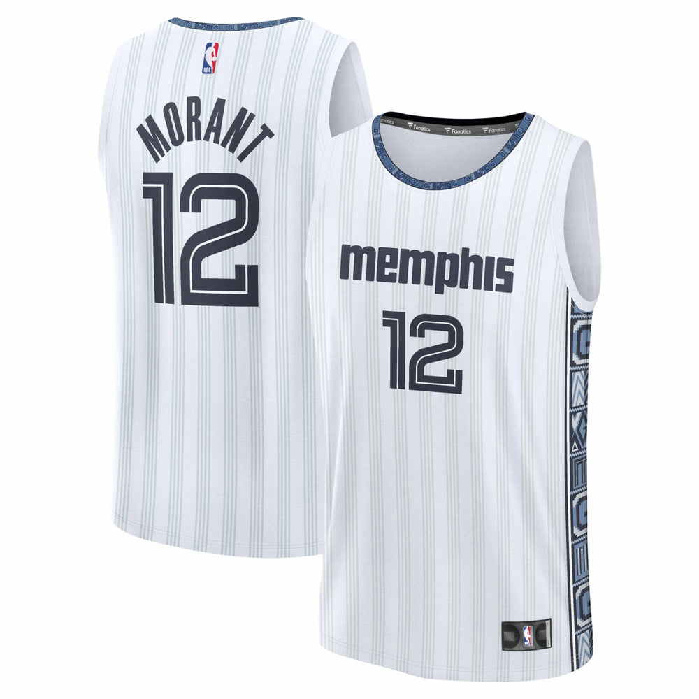 Ja Morant Memphis Grizzlies 2025/26 City Edition Fast Break Jersey - White | Fanatics online