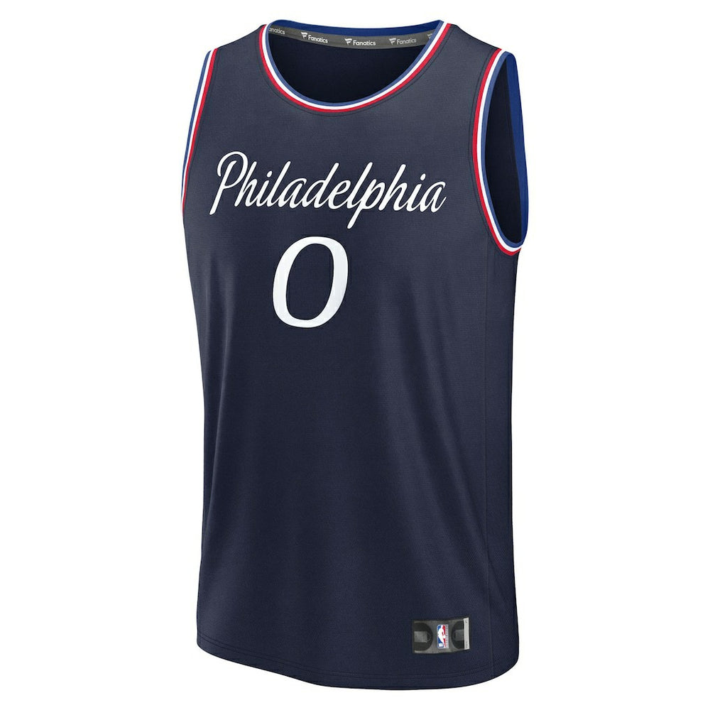 Tyrese Maxey Philadelphia 76ers Youth 2025/26 City Edition Fast Break Jersey - Navy | Fanatics for sale