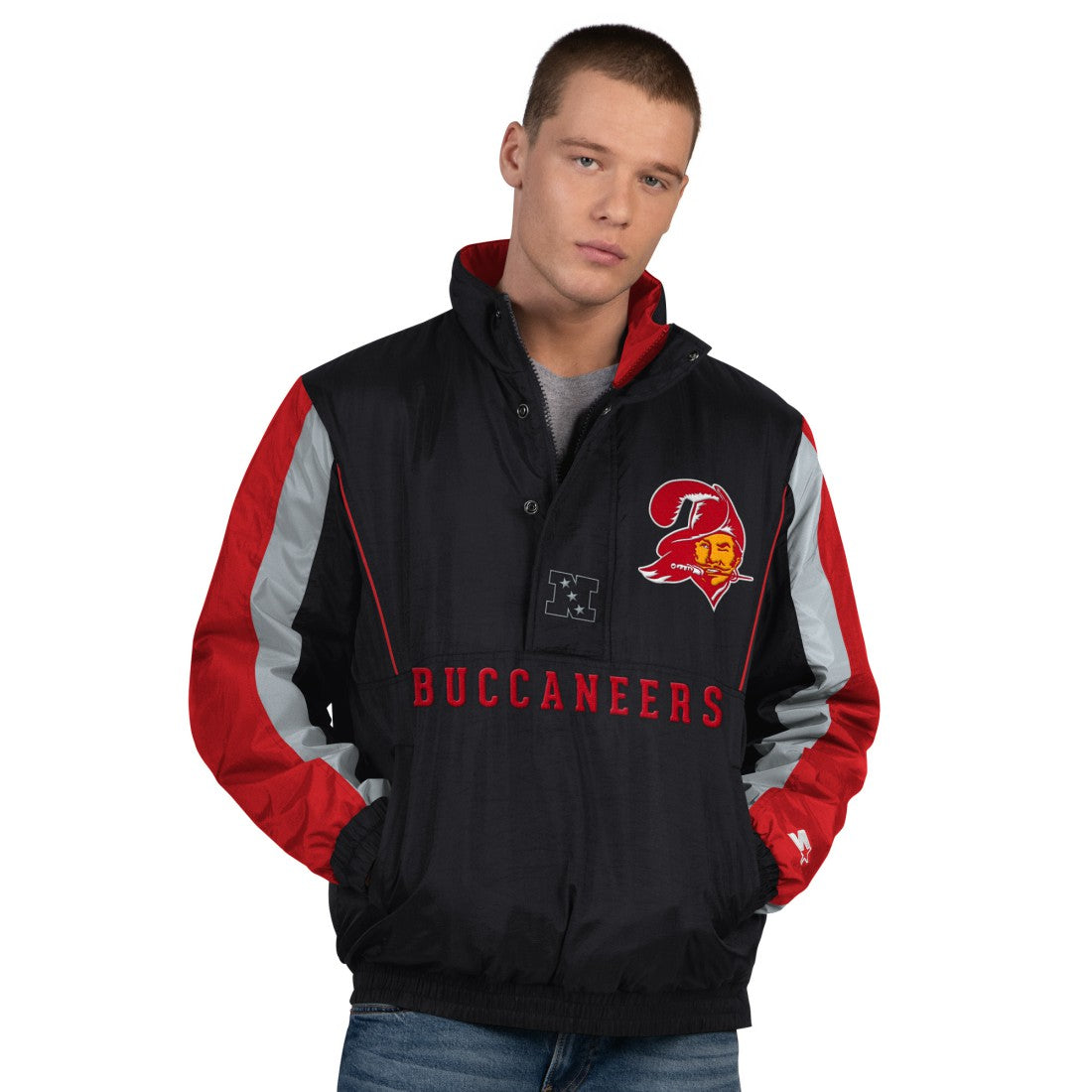 NFL Tampa Bay Buccaneers Starter Thursday Night Gridiron Vintage Logo Half-Zip Jacket