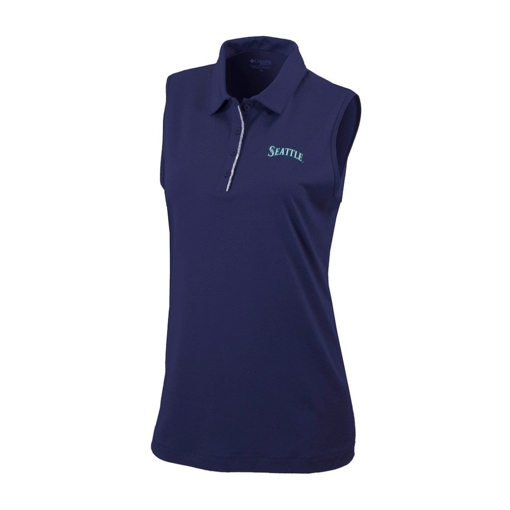Seattle Mariners Women's Tend The Ball Sleeveless Polo - Navy | Columbia