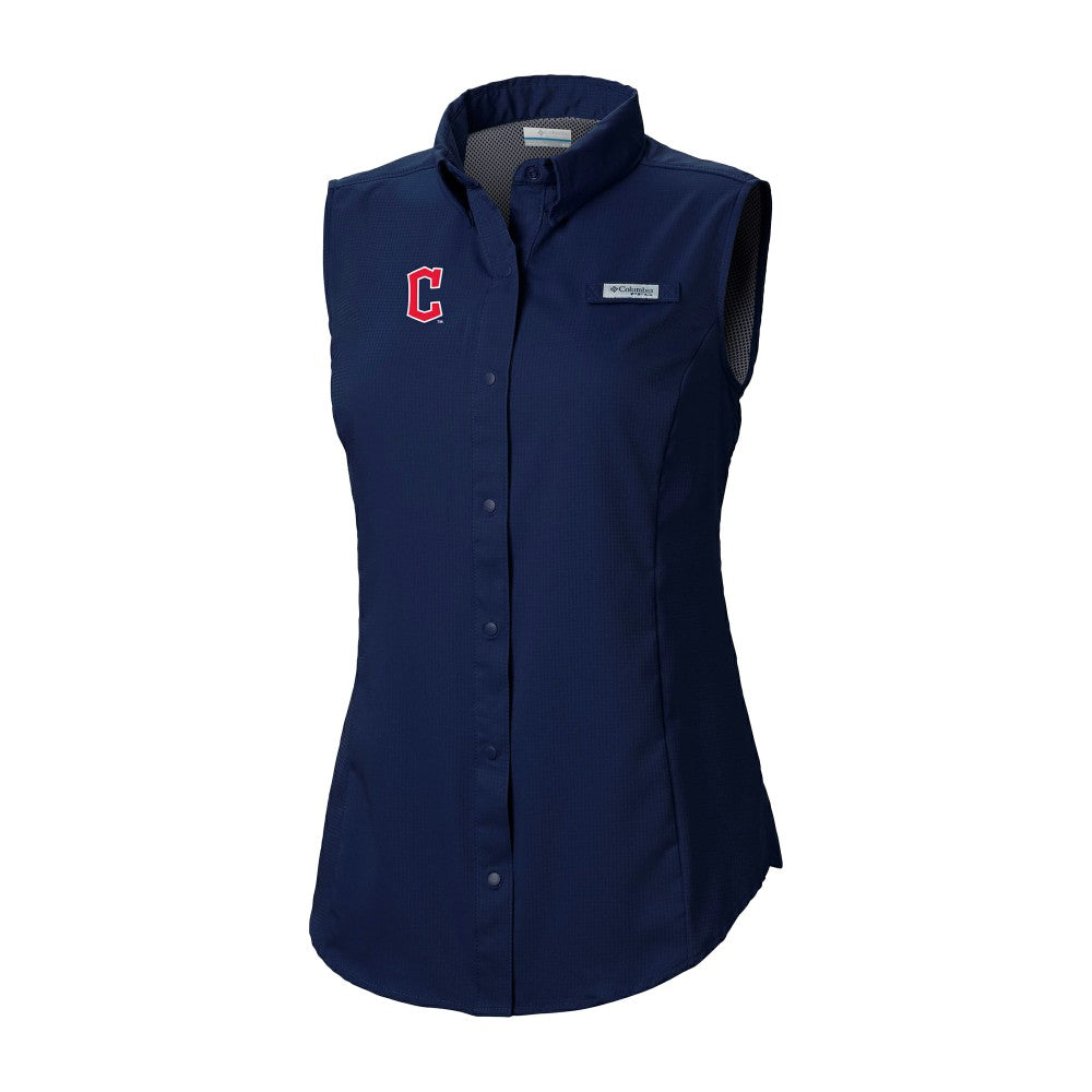 Cleveland Guardians Women's Tamiami Sleeveless Shirt - Navy | Columbia