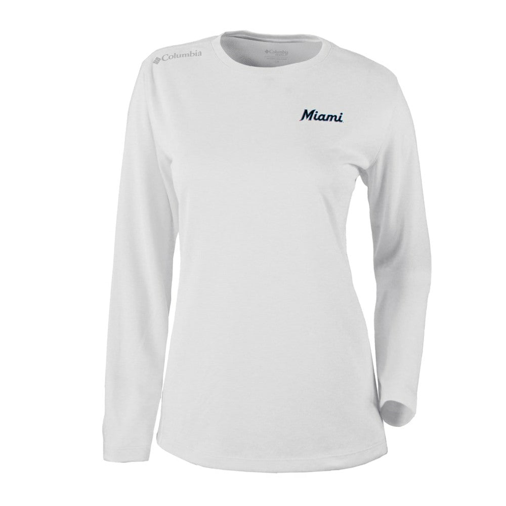Miami Marlins Shotgun Long Sleeve T-Shirt - White | Columbia