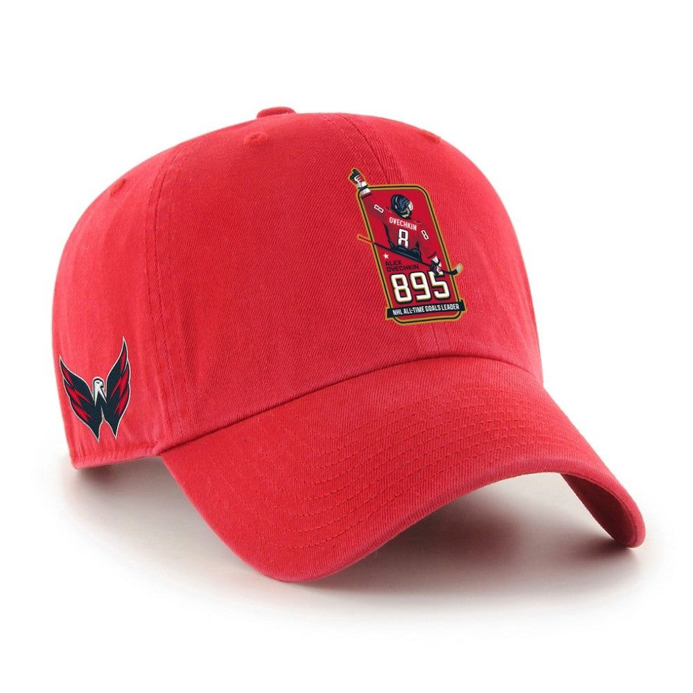 Alexander Ovechkin Washington Capitals '47 895 Most Goals of All Time Clean Up Adjustable Hat
