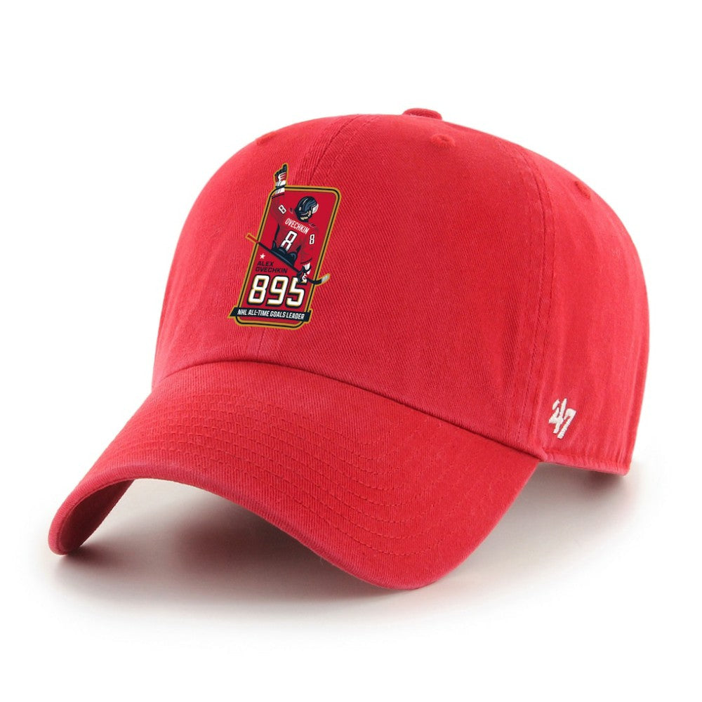 Alexander Ovechkin Washington Capitals '47 895 Most Goals of All Time Clean Up Adjustable Hat
