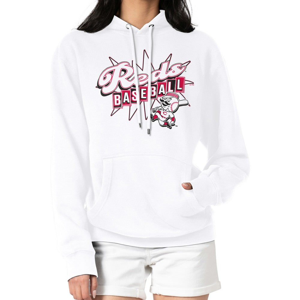 Cincinnati Reds Starter Women's Drive-In Pullover Hoodie - White