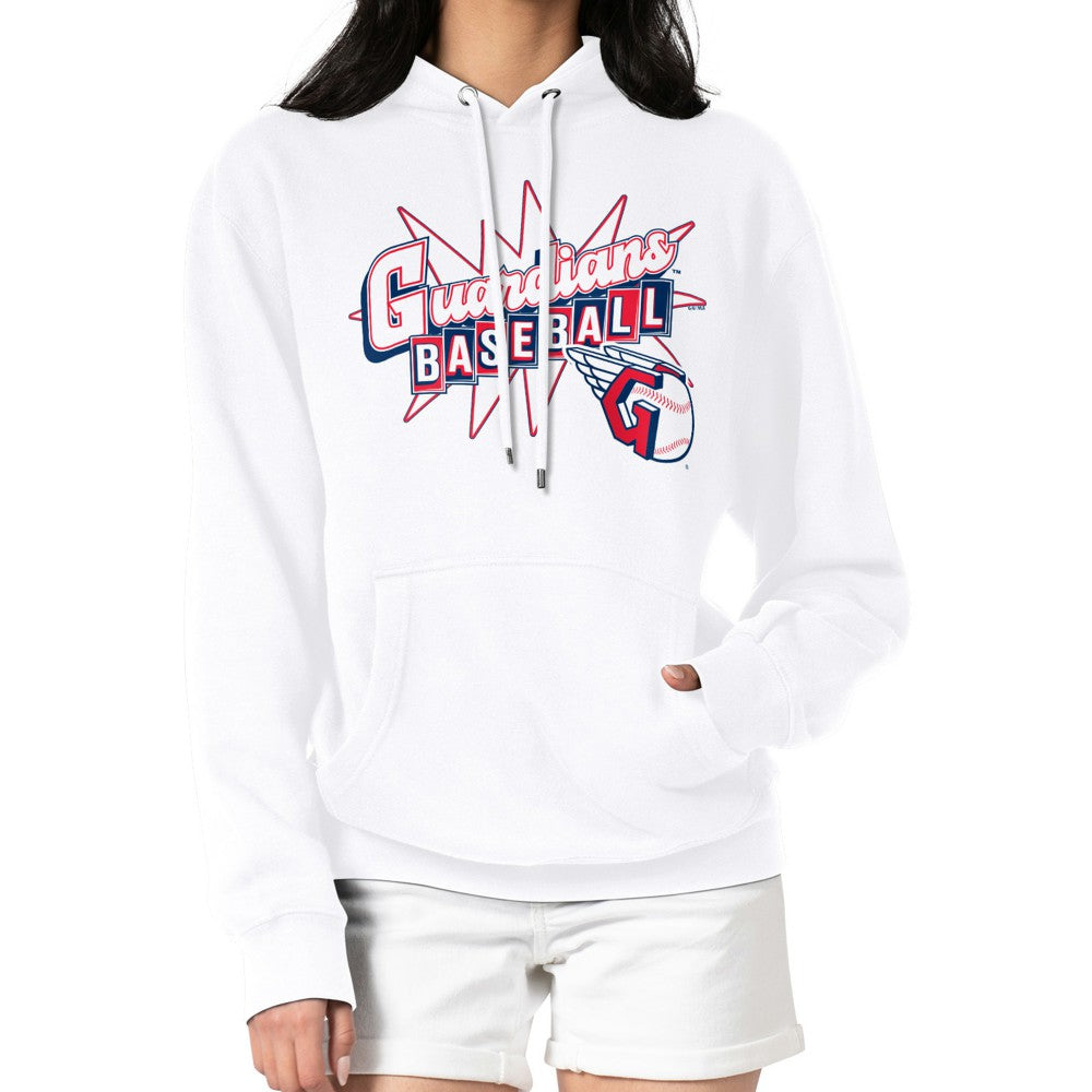 Cleveland Guardians Starter Women's Drive-In Pullover Hoodie - White