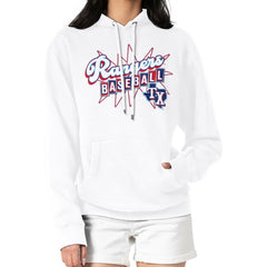 Texas Rangers Starter Women's Drive-In Pullover Hoodie - White