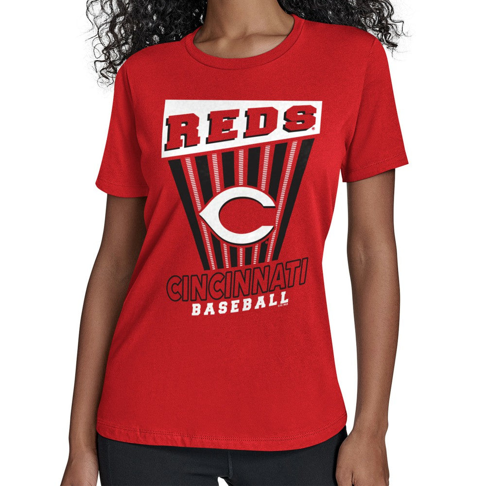Cincinnati Reds Starter Women's Poster Print T-Shirt - Red