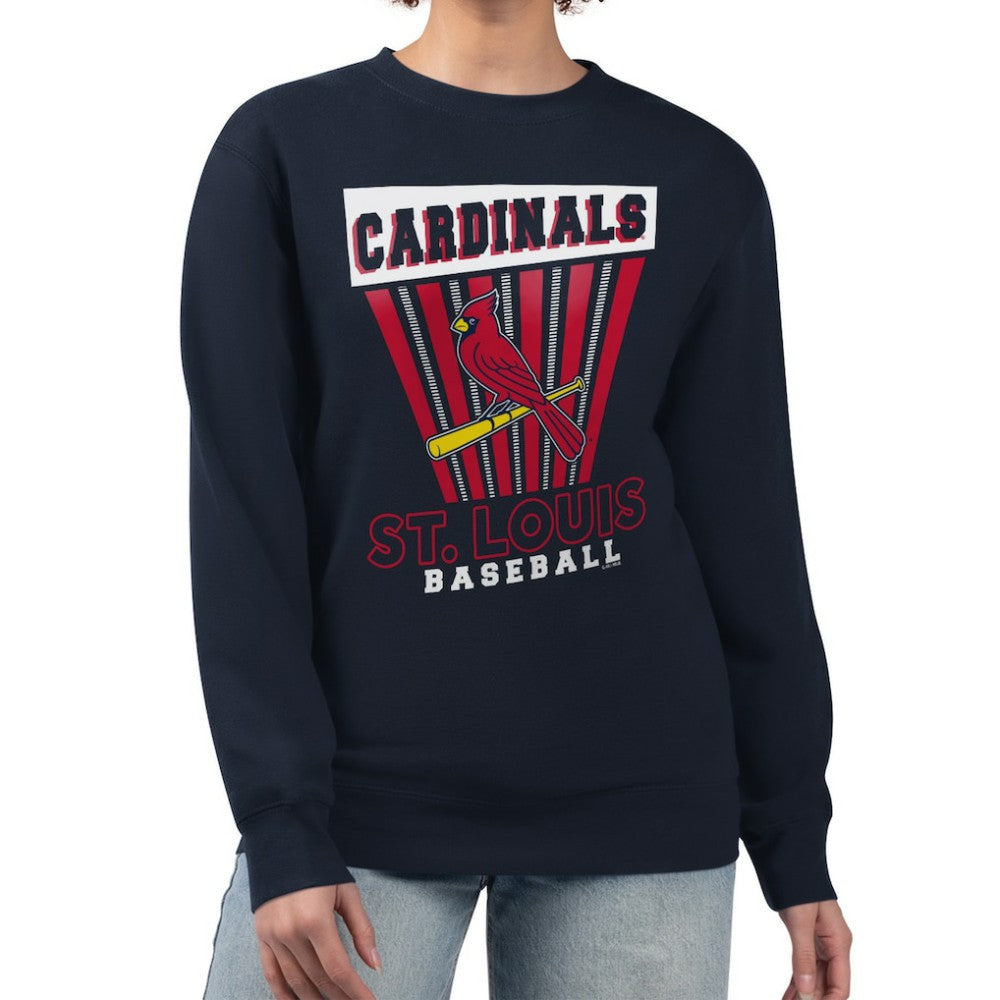 St. Louis Cardinals Starter Women's Poster Print Pullover Sweatshirt - Navy