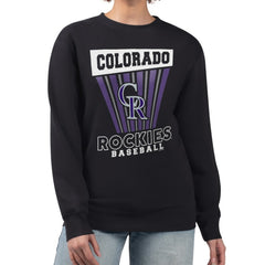 Colorado Rockies Starter Women's Poster Print Pullover Sweatshirt - Black
