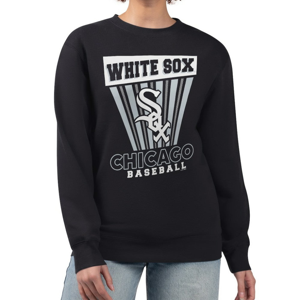 Chicago White Sox Starter Women's Poster Print Pullover Sweatshirt - Black