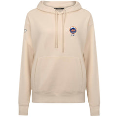 New York Mets Levelwear Women's Cooperstown Collection Adorn Core Logo Pullover Hoodie - Khaki