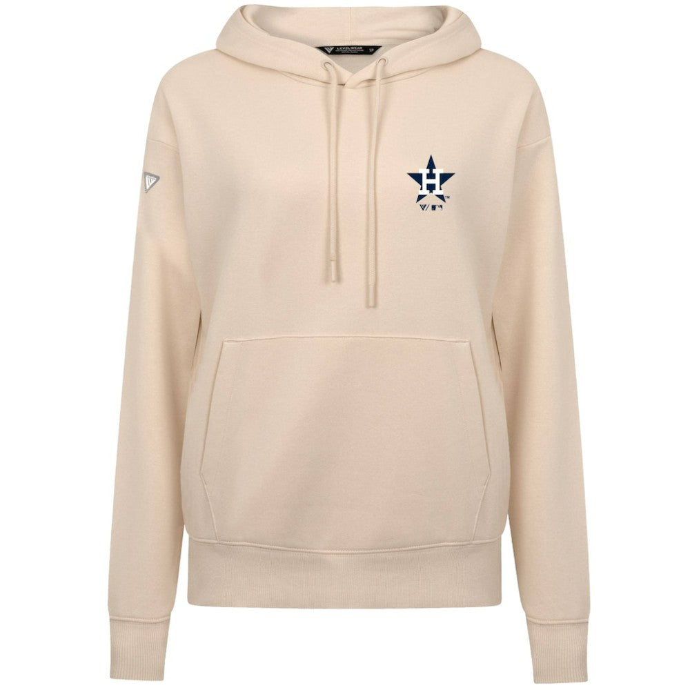 Houston Astros Levelwear Women's Cooperstown Collection Adorn Core Logo Pullover Hoodie - Khaki