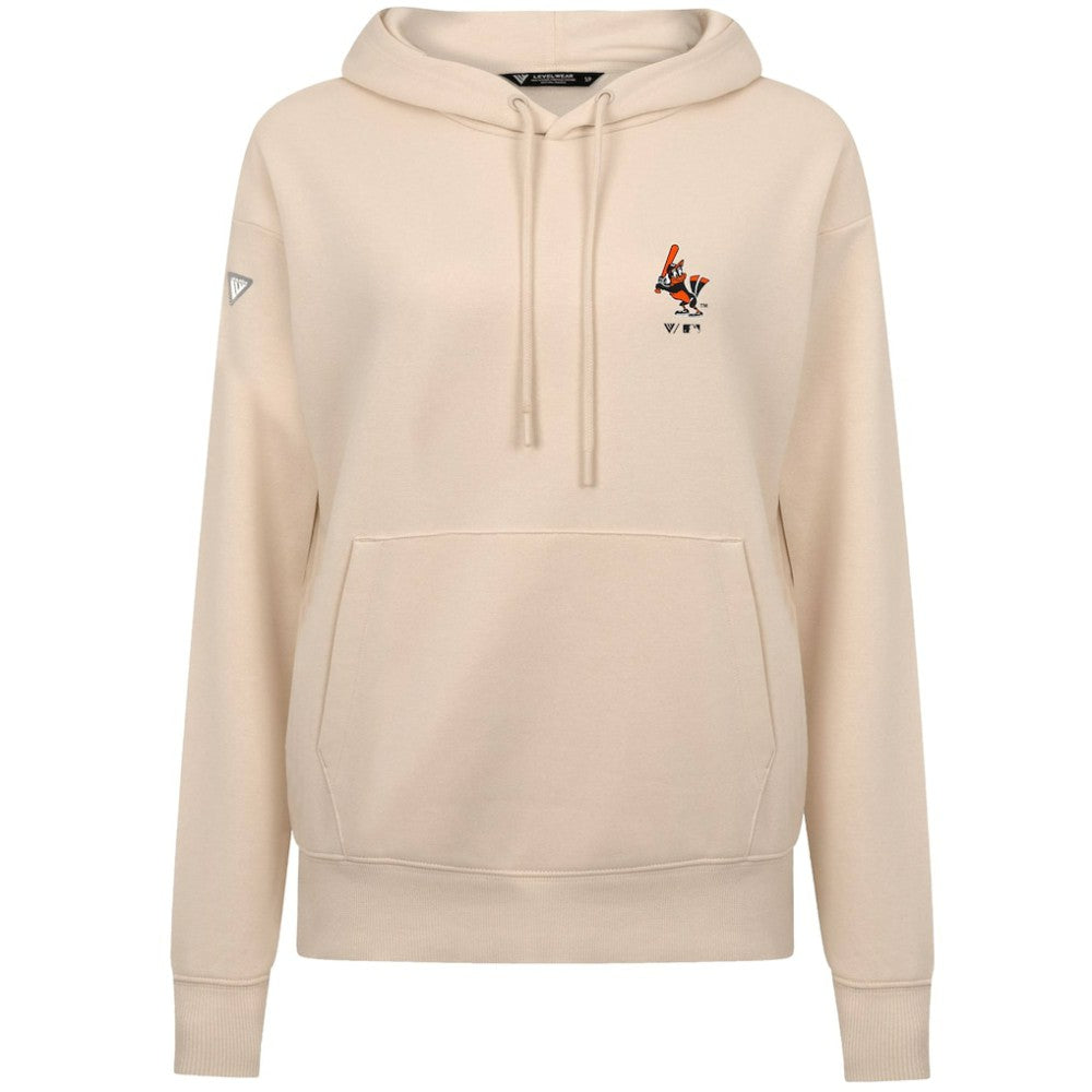 Baltimore Orioles Levelwear Women's Cooperstown Collection Adorn Core Logo Pullover Hoodie - Khaki