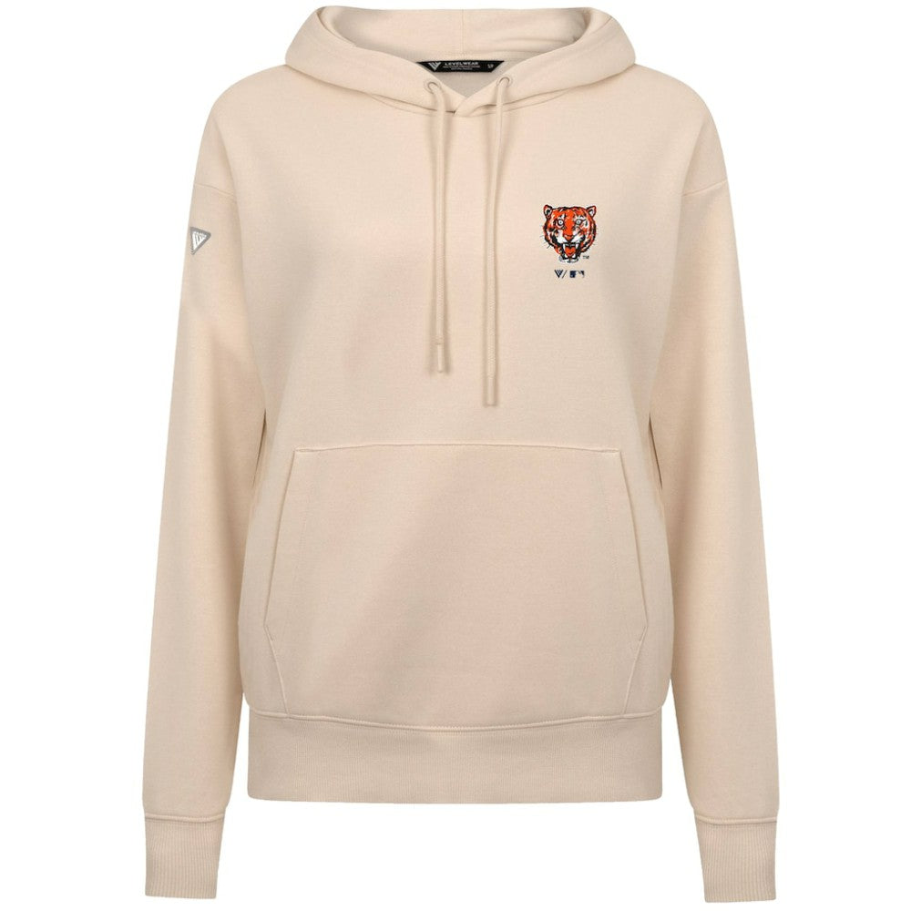 Detroit Tigers Levelwear Women's Cooperstown Collection Adorn Core Logo Pullover Hoodie - Khaki