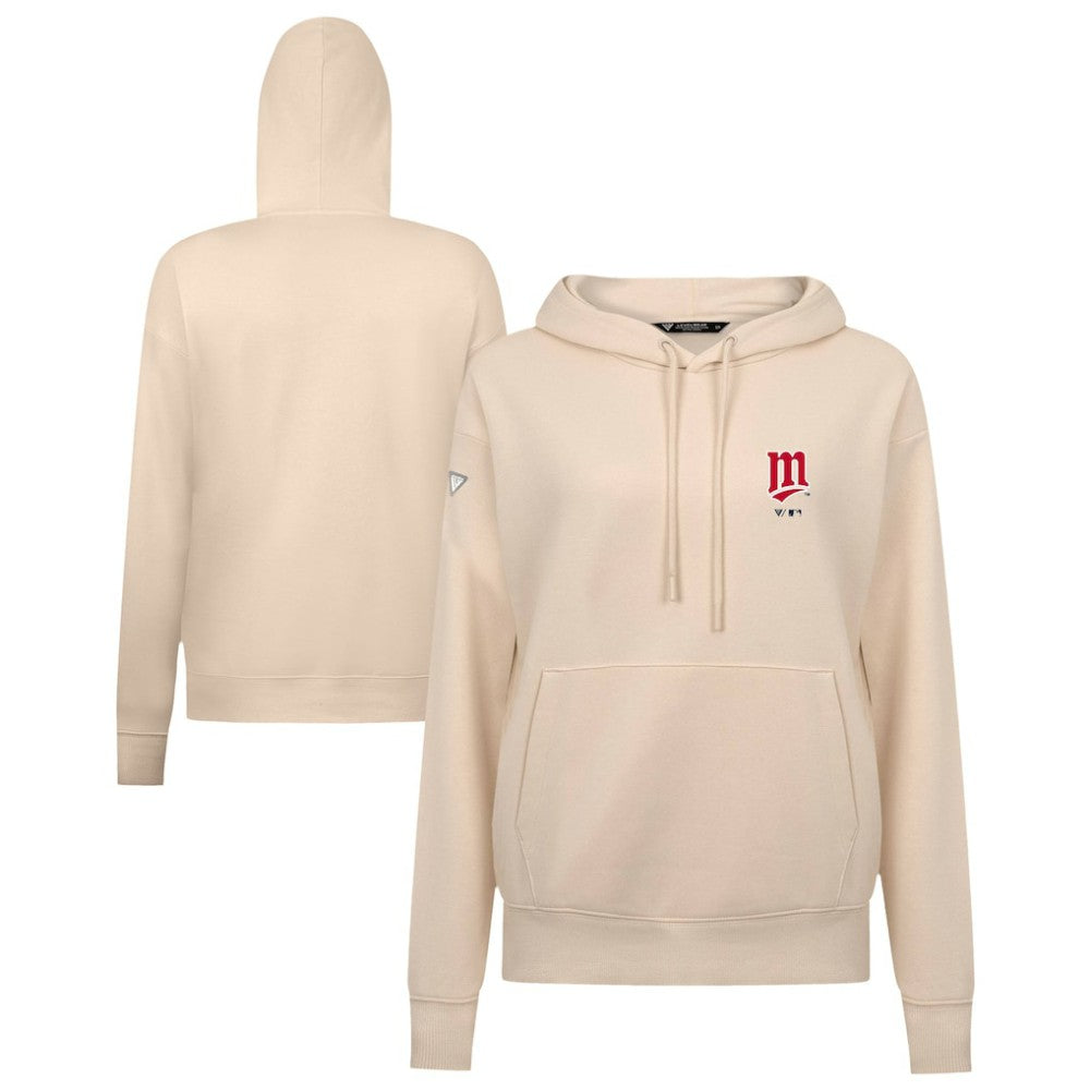 Minnesota Twins Levelwear Women's Cooperstown Collection Adorn Core Logo Pullover Hoodie - Khaki