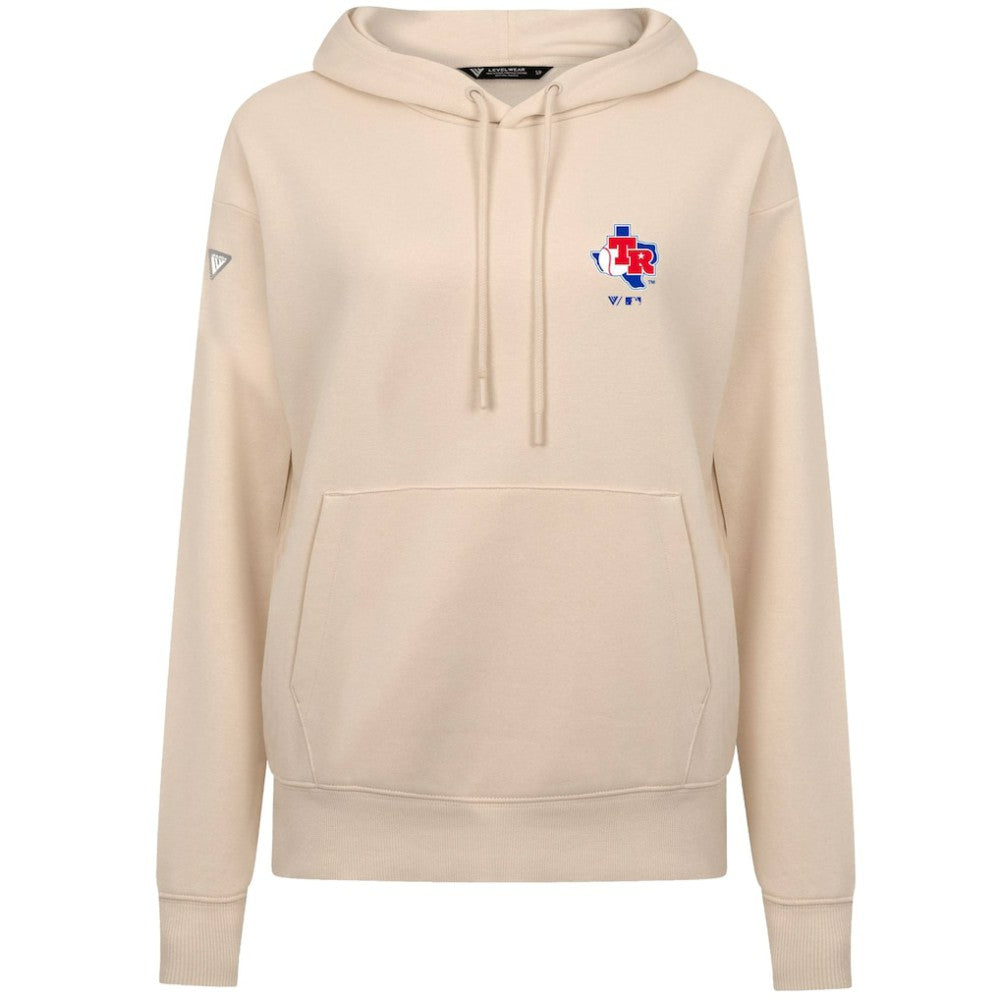 Texas Rangers Levelwear Women's Cooperstown Collection Adorn Core Logo Pullover Hoodie - Khaki