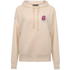 Atlanta Braves Levelwear Women's Cooperstown Collection Adorn Core Logo Pullover Hoodie - Khaki