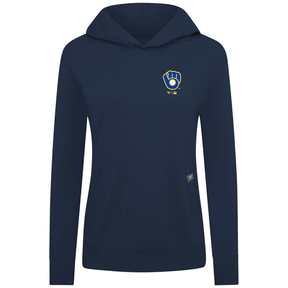 Milwaukee Brewers Levelwear Women's Cooperstown Collection Relay Core Logo Pullover Hoodie - Navy
