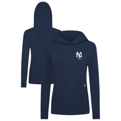 New York Yankees Levelwear Women's Cooperstown Collection Relay Core Logo Pullover Hoodie - Navy