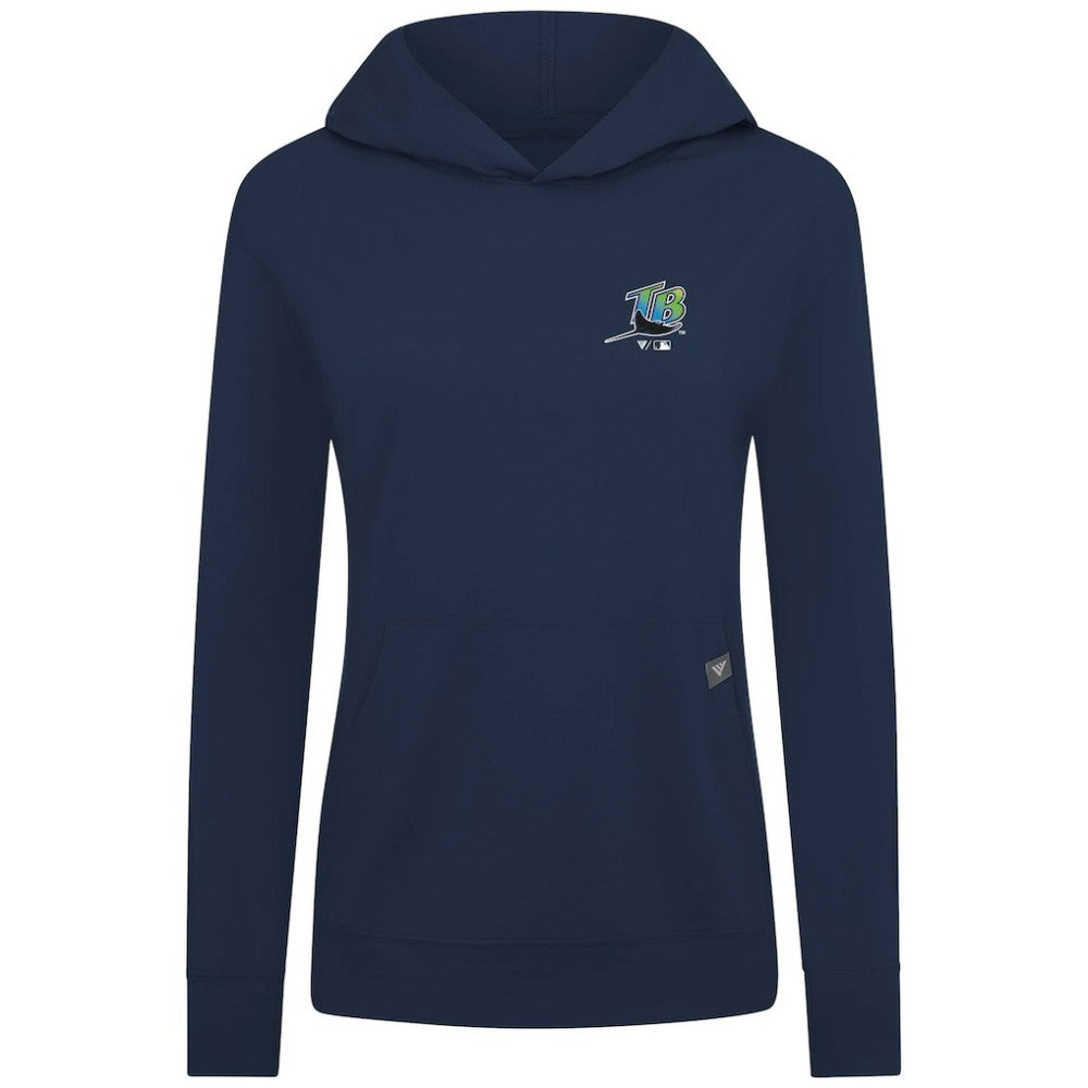 Tampa Bay Rays Levelwear Women's Cooperstown Collection Relay Core Logo Pullover Hoodie - Navy