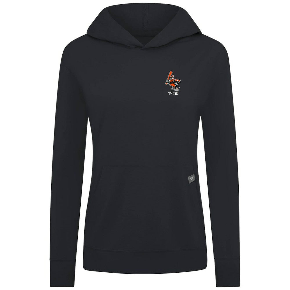 Baltimore Orioles Levelwear Women's Cooperstown Collection Relay Core Logo Pullover Hoodie - Black