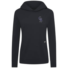 Colorado Rockies Levelwear Women's Cooperstown Collection Relay Core Logo Pullover Hoodie - Black