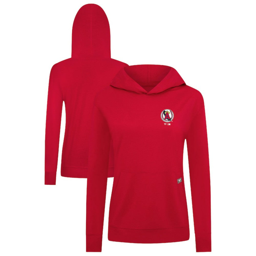 Los Angeles Angels Levelwear Women's Cooperstown Collection Relay Core Logo Pullover Hoodie - Red