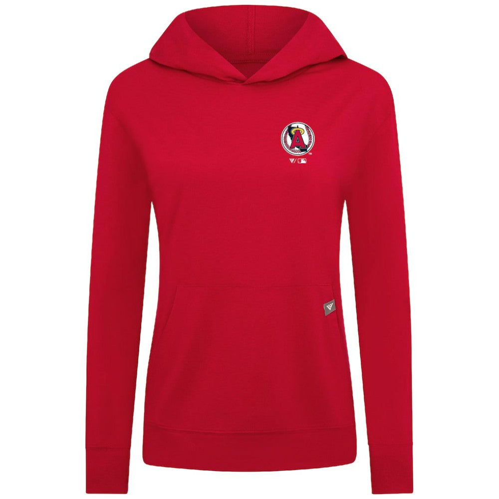 Los Angeles Angels Levelwear Women's Cooperstown Collection Relay Core Logo Pullover Hoodie - Red