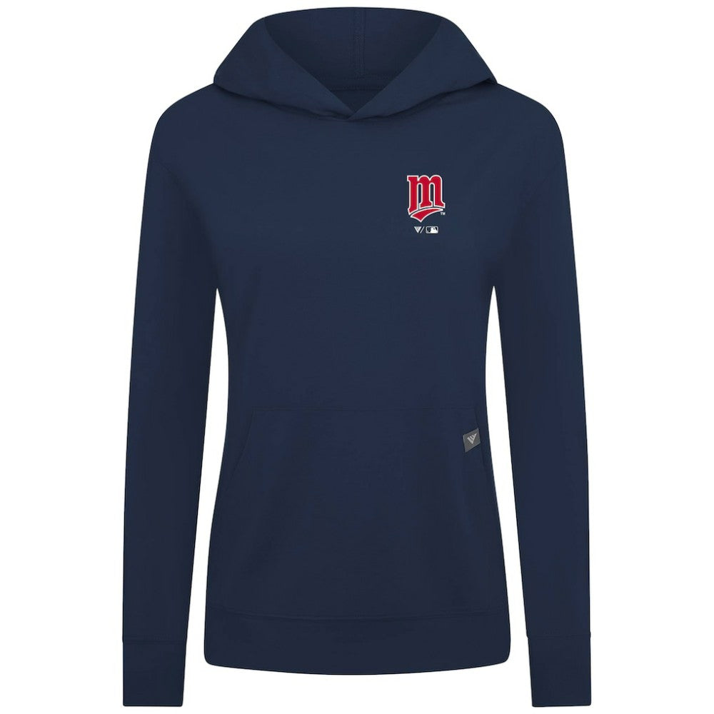 Minnesota Twins Levelwear Women's Cooperstown Collection Relay Core Logo Pullover Hoodie - Navy
