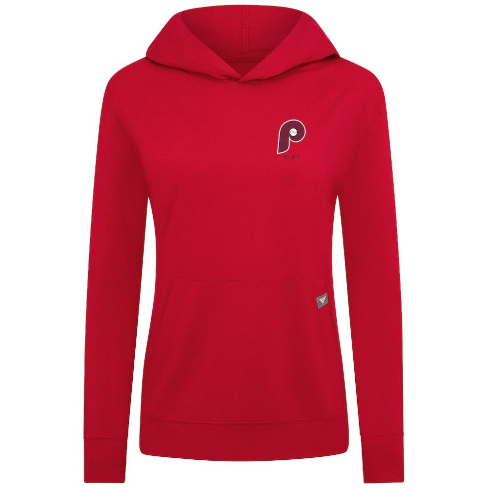 Philadelphia Phillies Levelwear Women's Cooperstown Collection Relay Core Logo Pullover Hoodie - Red