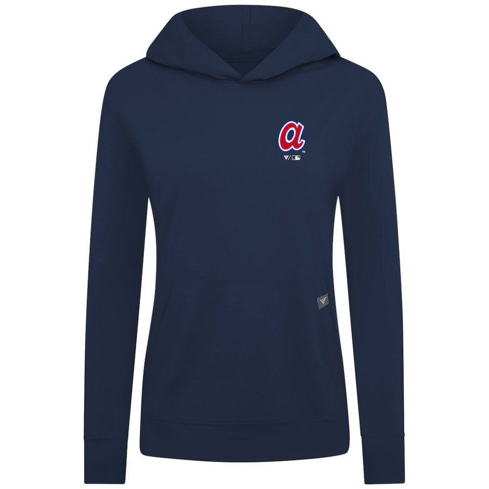 Atlanta Braves Levelwear Women's Cooperstown Collection Relay Core Logo Pullover Hoodie - Navy