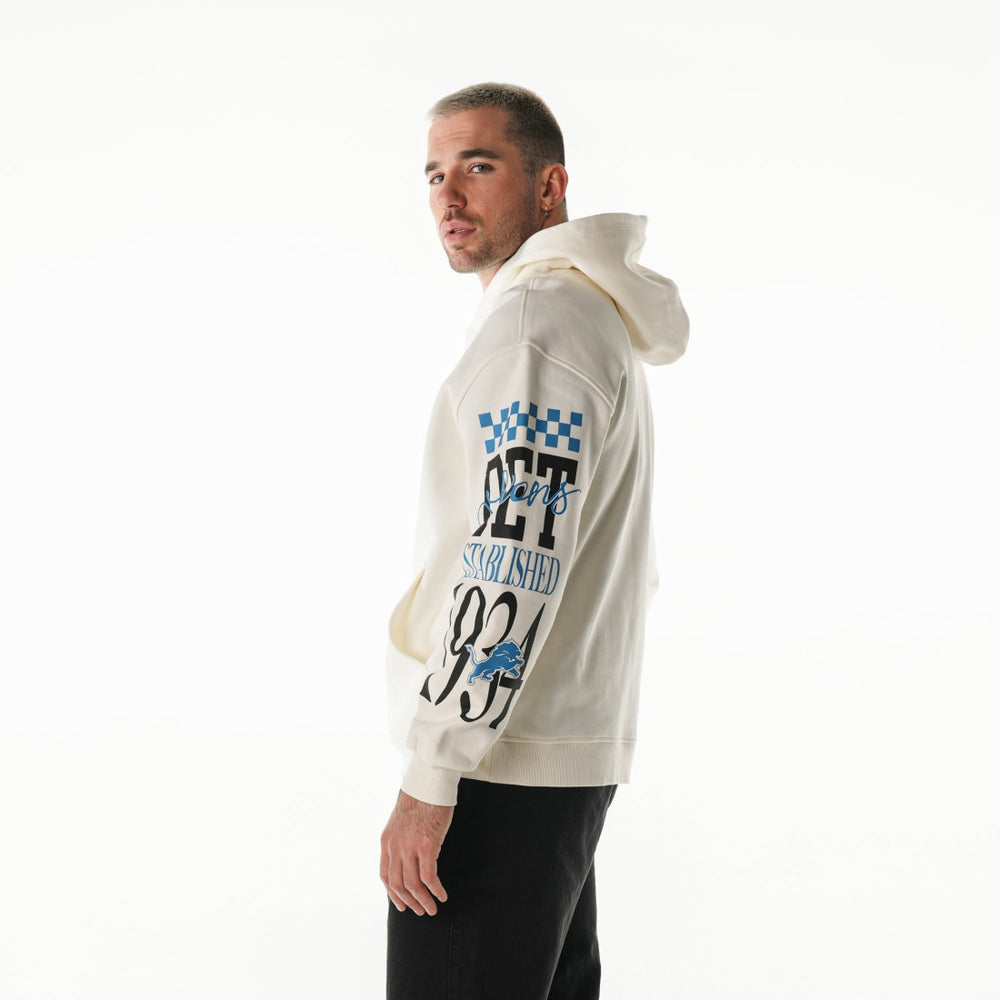 NFL Detroit Lions The Wild Collective Unisex Stacked Graphic Sleeve Fleece Hoodie