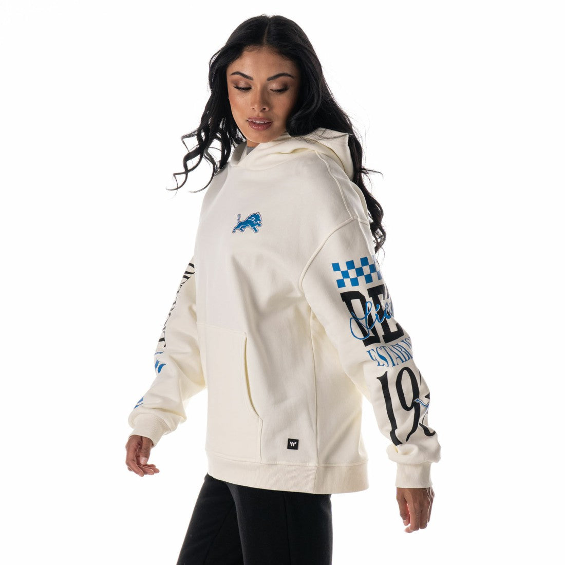 NFL Detroit Lions The Wild Collective Unisex Stacked Graphic Sleeve Fleece Hoodie