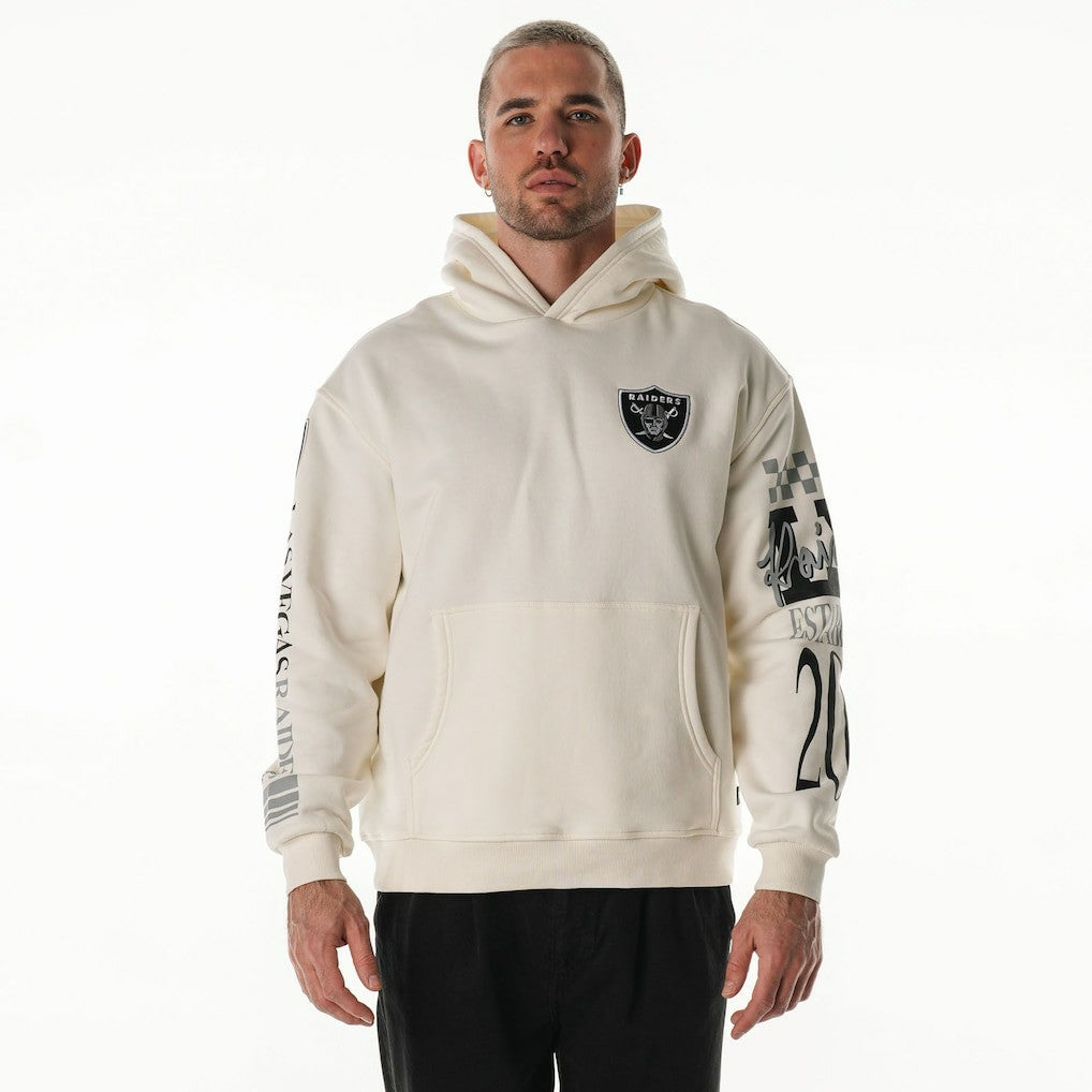 NFL Las Vegas Raiders The Wild Collective Unisex Stacked Graphic Sleeve Fleece Hoodie