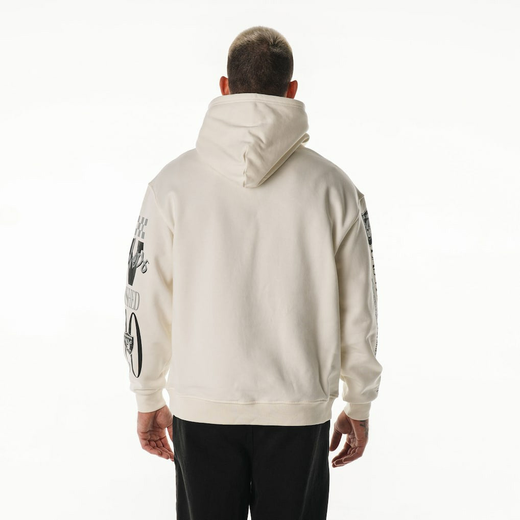 NFL Las Vegas Raiders The Wild Collective Unisex Stacked Graphic Sleeve Fleece Hoodie