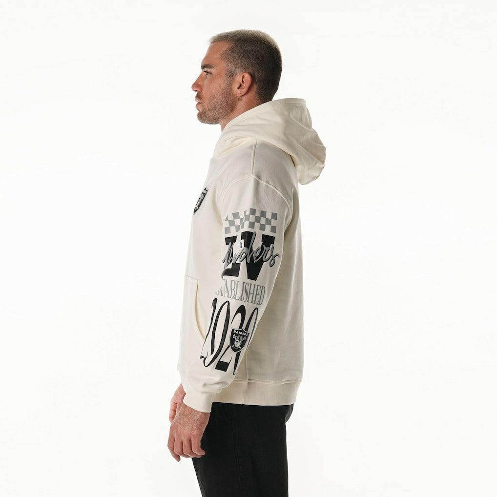 NFL Las Vegas Raiders The Wild Collective Unisex Stacked Graphic Sleeve Fleece Hoodie