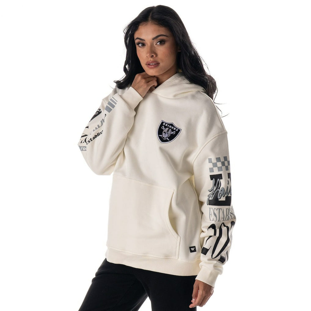 NFL Las Vegas Raiders The Wild Collective Unisex Stacked Graphic Sleeve Fleece Hoodie