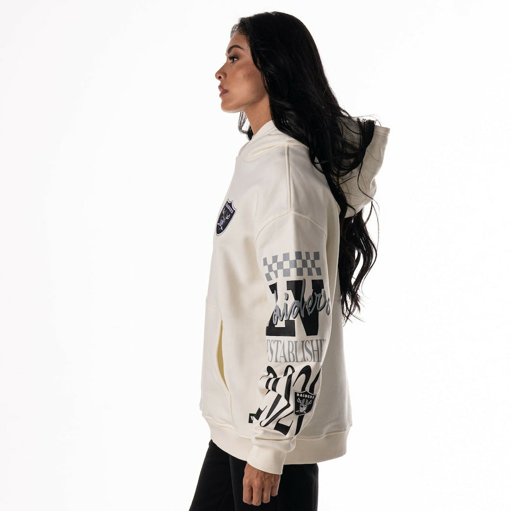 NFL Las Vegas Raiders The Wild Collective Unisex Stacked Graphic Sleeve Fleece Hoodie
